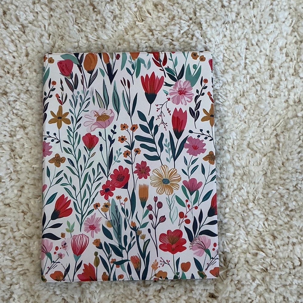 Floral Hardcover IPad Case- Pink, Red, Green, Gold